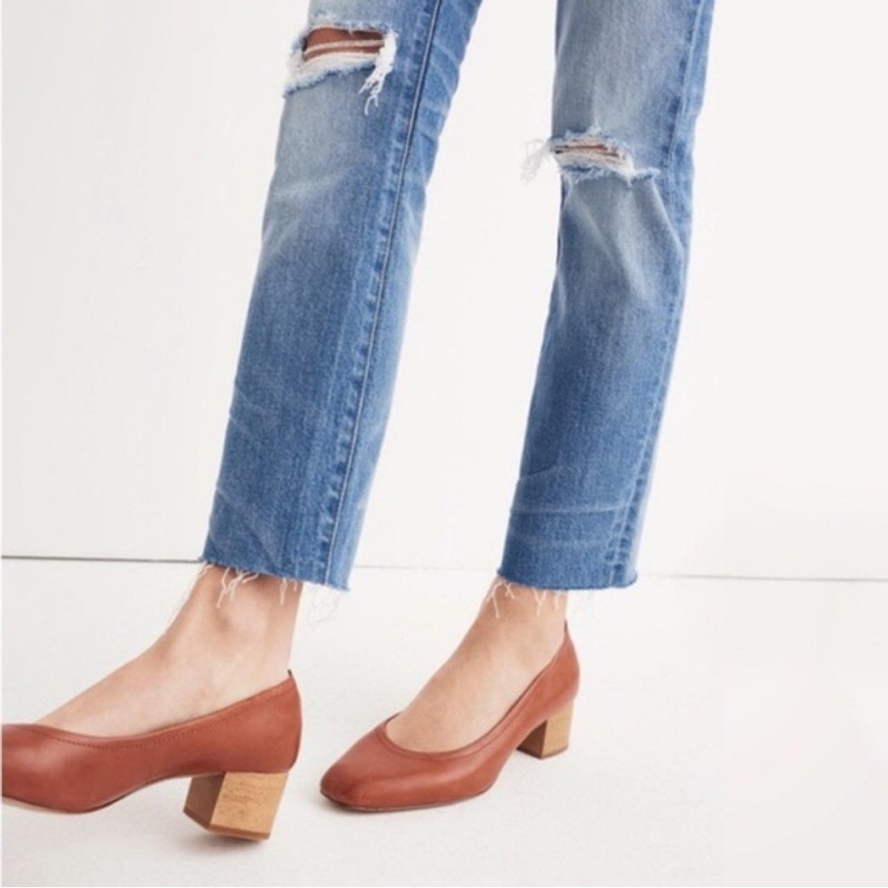 Madewell Raquel Brown Leather Pumps